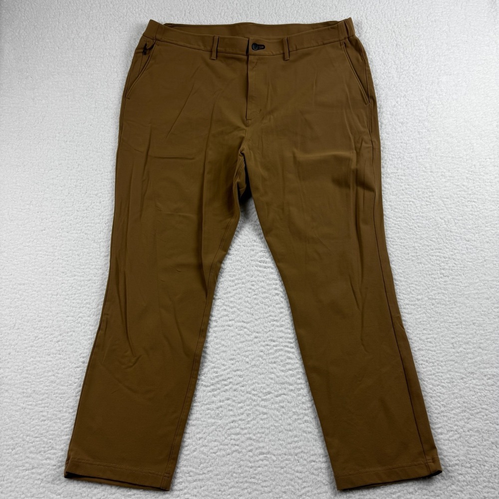 Public‎ Rec Chino Pants Mens 40x30 Brown Stretch Logo Resort Wear Straight Leg